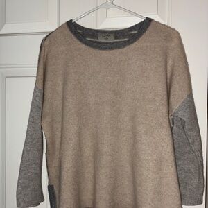 LOMA London CASHMERE Women's Beige and Gray Sweater Sz S